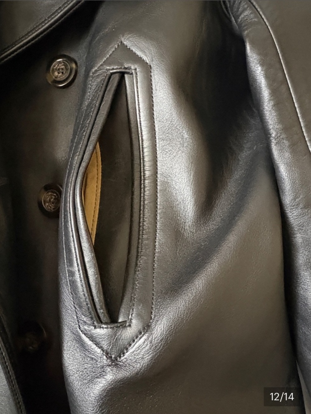 LOST WORLDS HORSEHIDE BLACK LEATHER WITH WIDE LAPELS SIZE : 40 - Picture 11 of 15